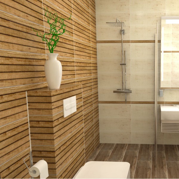 Плочки за баня в прекрасно наситени бежово-кафяви цветове / APARICI